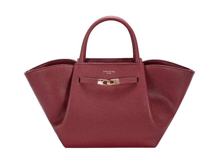 Nova Leathers Zip-Top Handbag with Detachable Strap | Wine CM8735