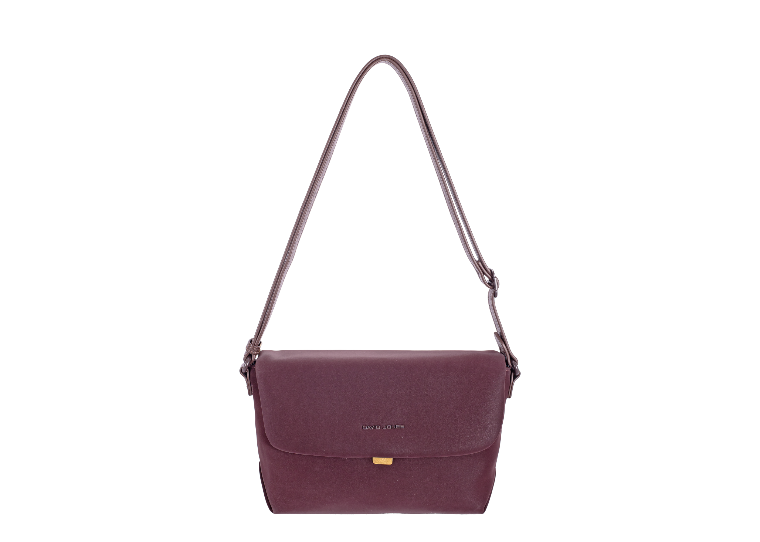 Nova Leathers Zip & Clasp Flap-Over Handbag | Bordeaux CM8739