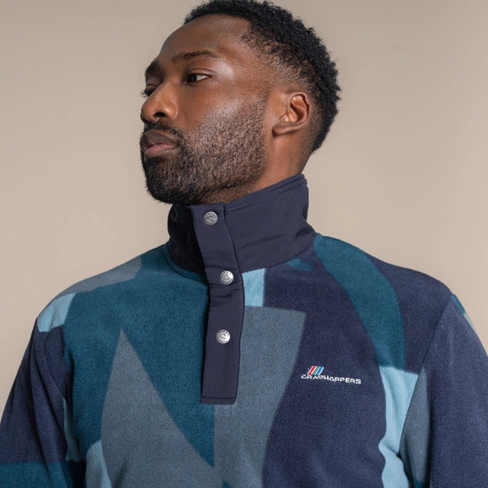 Craghoppers Dewlish Printed Fleece Top | Sea Blue CMA1430