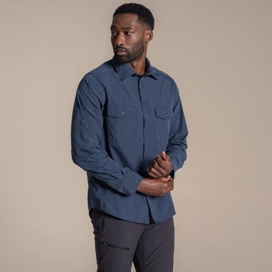 Craghoppers Kiwi LS Shirt | Ombre Blue CMS800