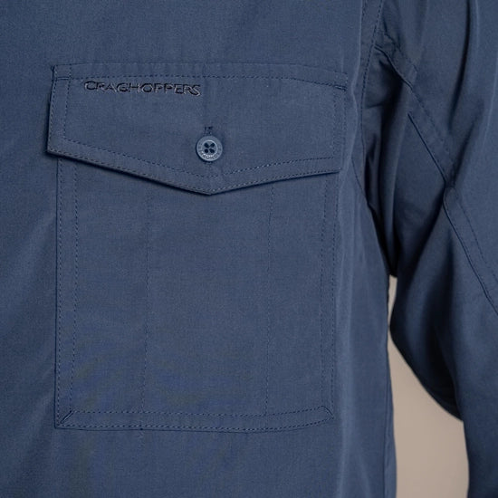 Craghoppers Kiwi LS Shirt | Ombre Blue CMS800