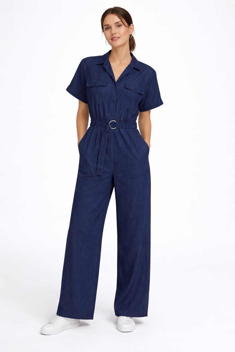 Vero Moda  Igwen S/S Jumpsuit  |  Dark Denim