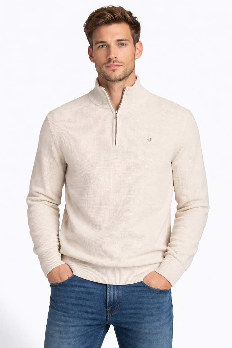 Jack & Jones Bluerex Kint Half Zip | Whitecap