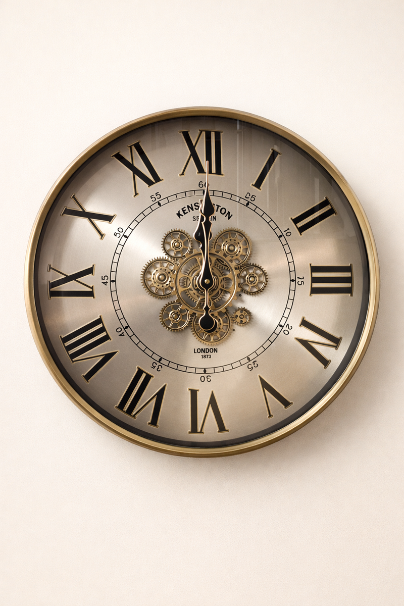 TARA Kensington Old Town Grears Wall Clock | Champagne TL7388