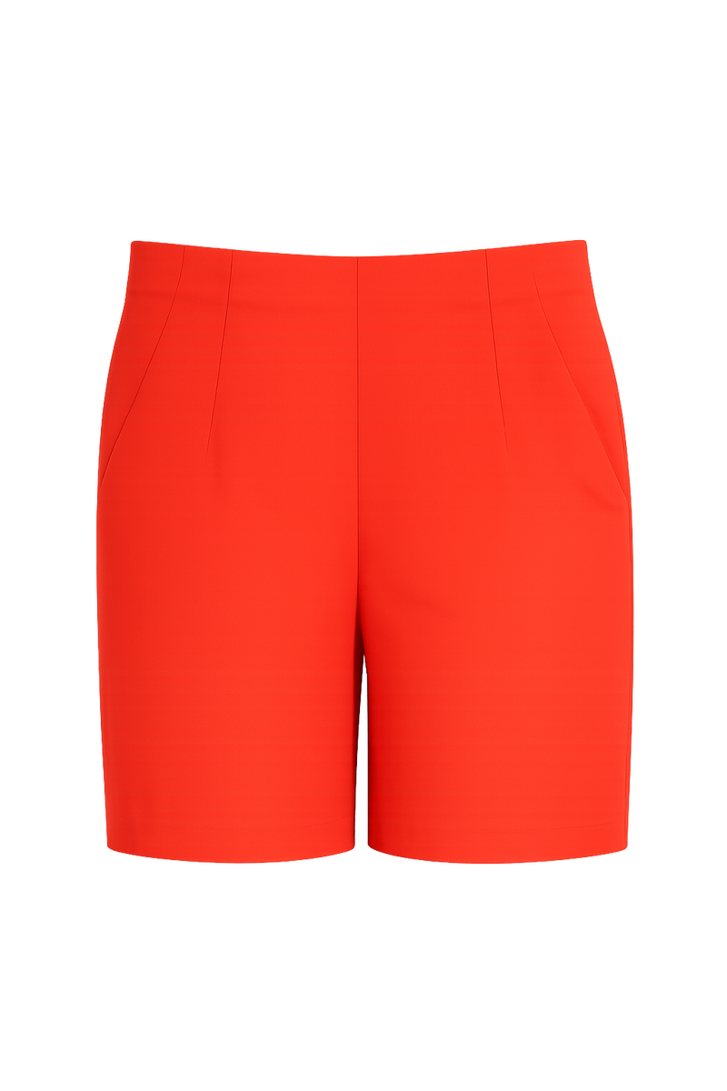 Robell Emma 04 Relaxed Cotton Twill Shorts| Tomato 53527 5499
