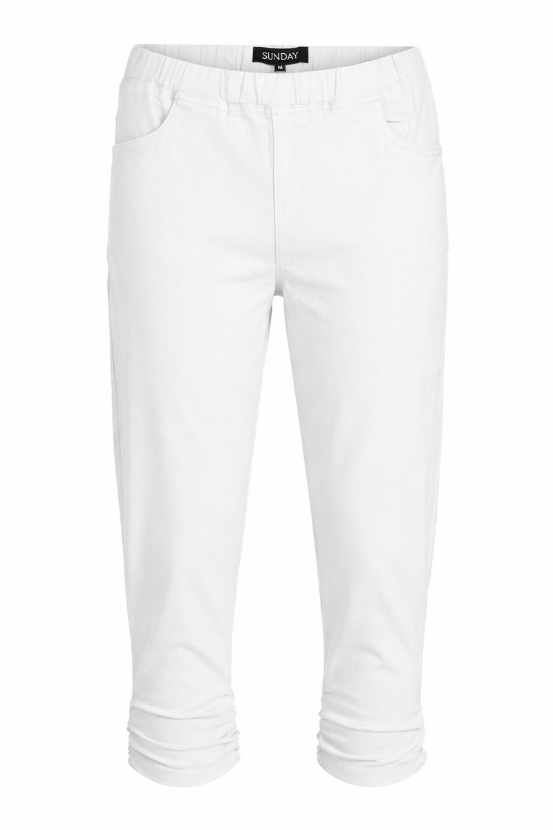 SUNDAY Cropped Trousers  | White 6096 6525