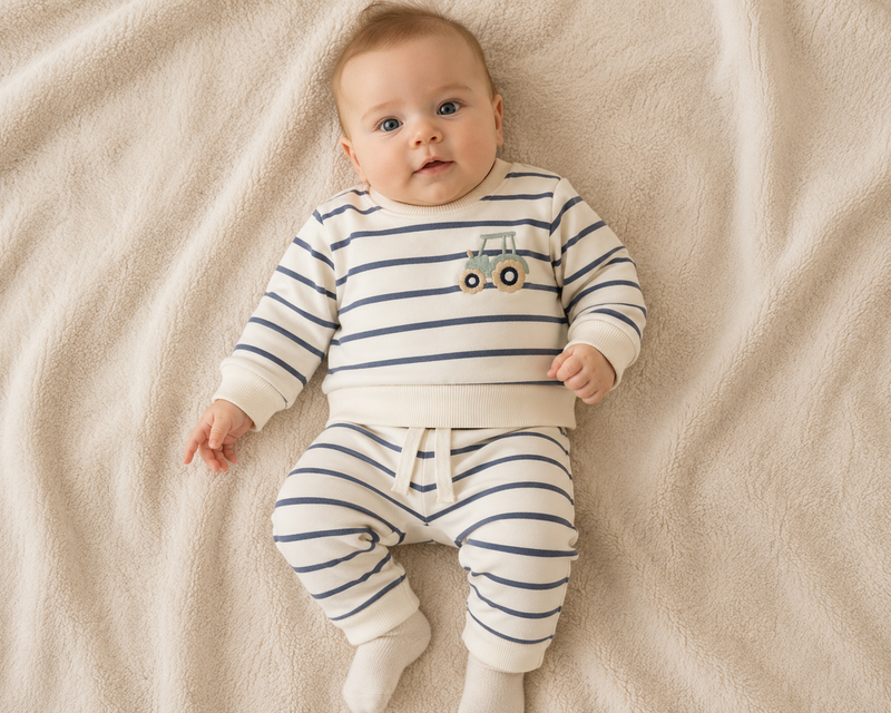 Name It Larsbo NB Set Sweatshirt & Trousers | Ivory