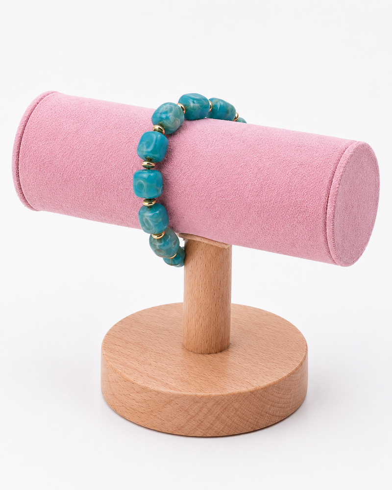 Claren Bijoux Elastic Acrylic Bracelet |Turquoise BR264