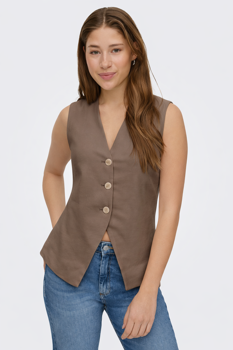 ONLY Tila Life S/L Waistcoat | Stone