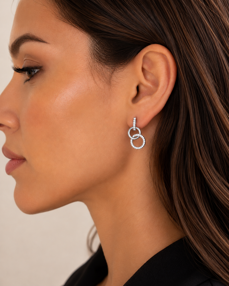 Newgrange Living Interlocking Earrings | Silver 600346