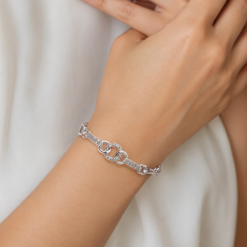 Newgrange Living Interlocking Bracelet | Silver 600374