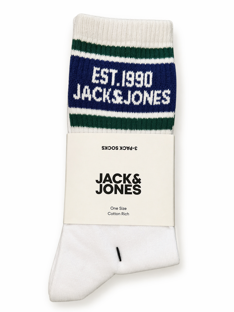 Jack & Jones Greg Tennis Socks 3 pack  | White