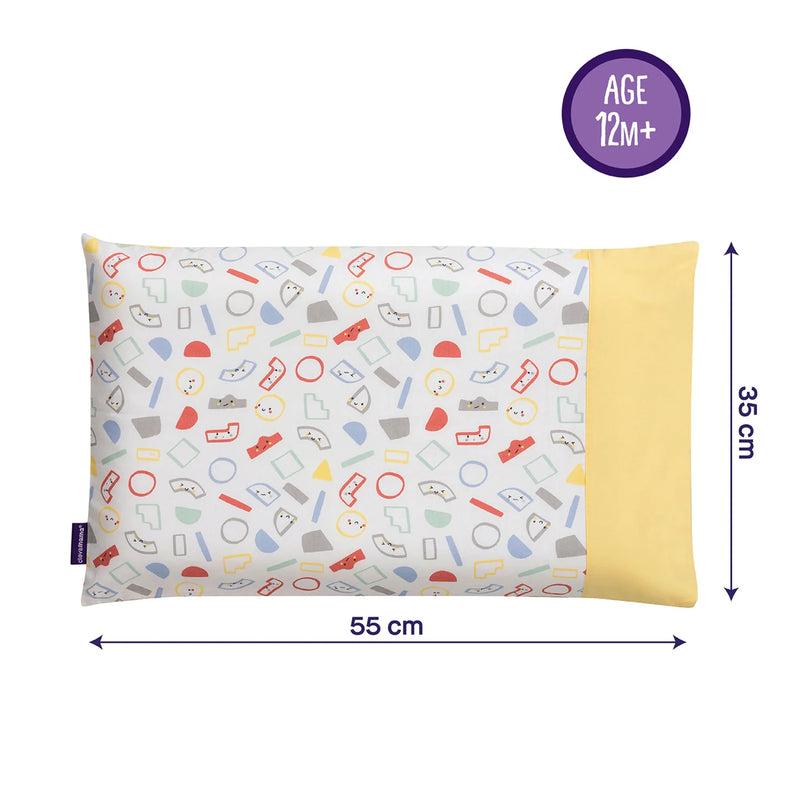ClevaMama Toddler Pillow Case |Grey/ yellow