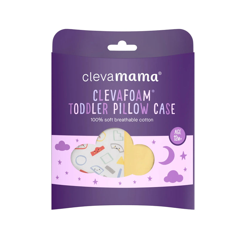 ClevaMama Toddler Pillow Case |Grey/ yellow