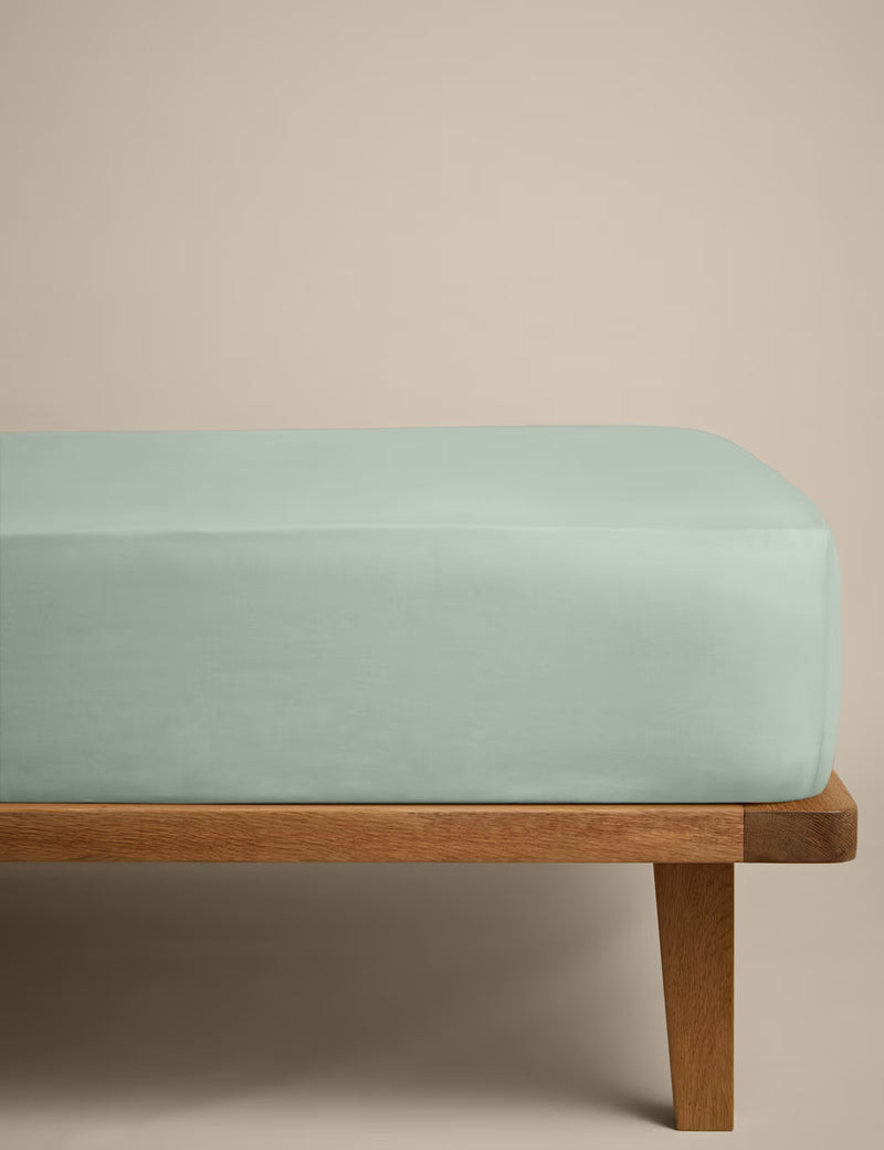 Catharine Lansfield Percale Deep Fitted Sheet | Duck Egg