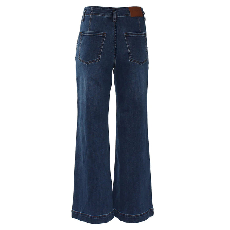 Rant & Rave Doreen High-Waist Wide Leg Jean | Medium Blue RR43-P53