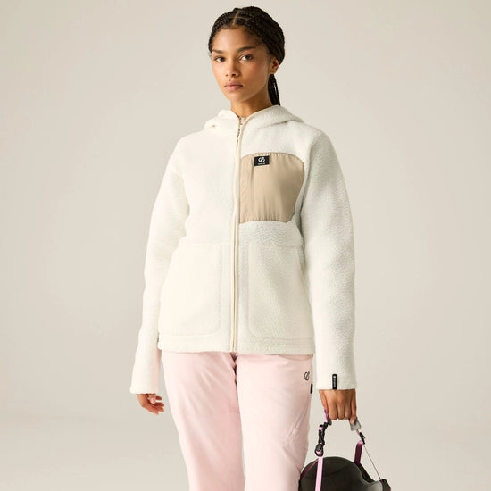 Dare2b Women's Firn Hooded Borg Fleece |  White DWA777