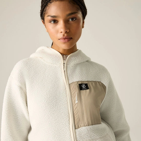 Dare2b Women's Firn Hooded Borg Fleece |  White DWA777
