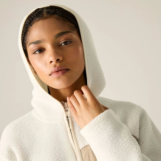 Dare2b Women's Firn Hooded Borg Fleece |  White DWA777
