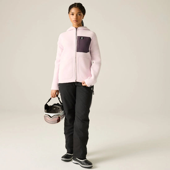 Dare2b Women's Firn Hooded Borg Fleece | Pink Haze DWA777