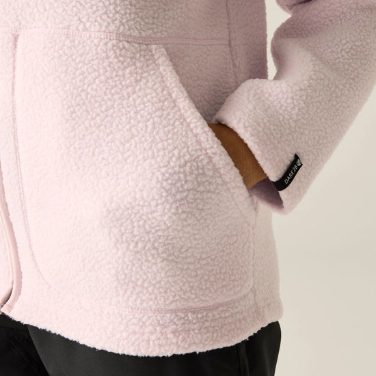 Dare2b Women's Firn Hooded Borg Fleece | Pink Haze DWA777