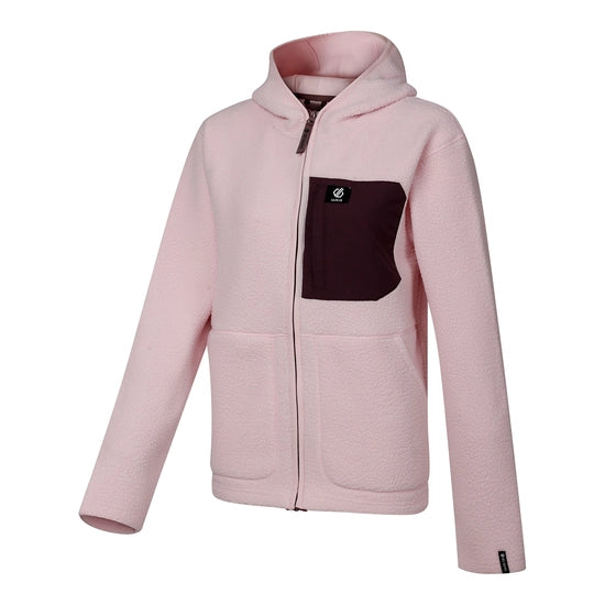 Dare2b Women's Firn Hooded Borg Fleece | Pink Haze DWA777