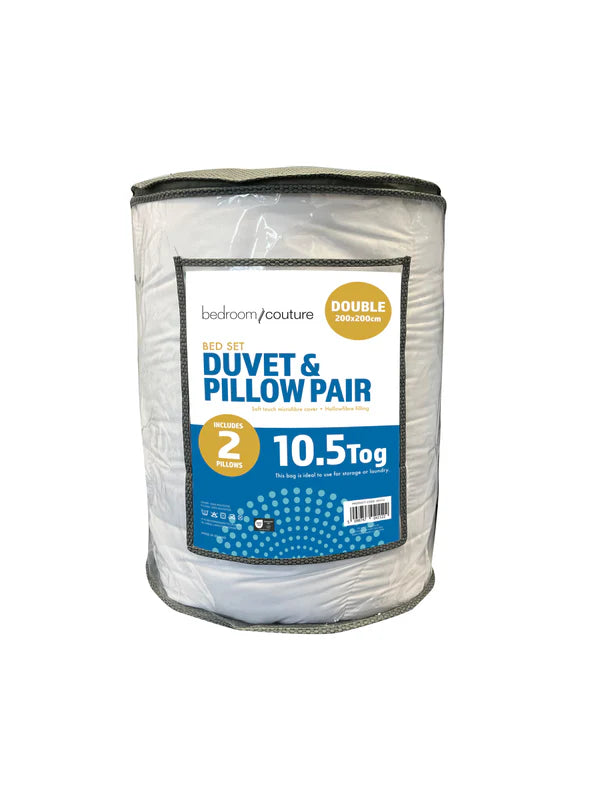 Bedroom Couture Duvet & Pillow Set 10.5 Tog  | White