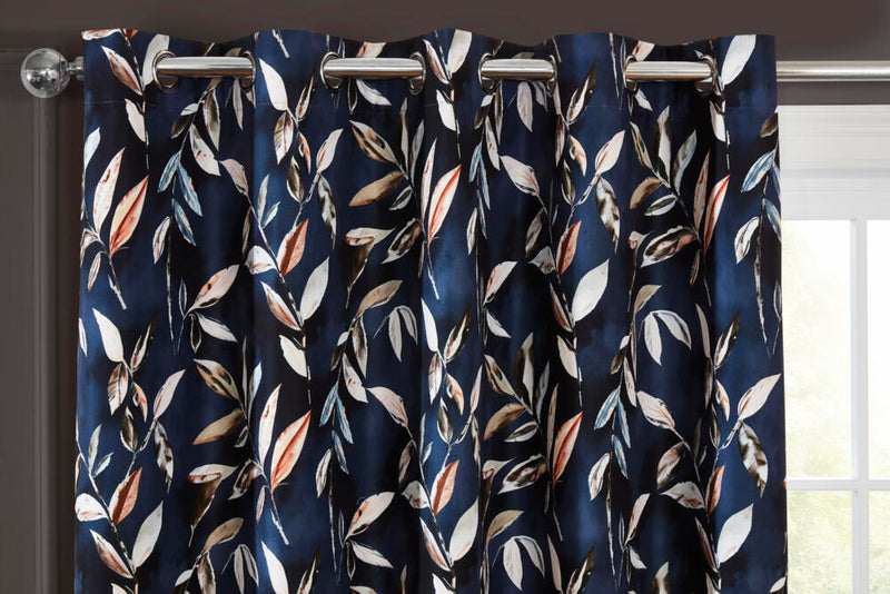 Sundor Madrid Eyelet Curtains | Navy