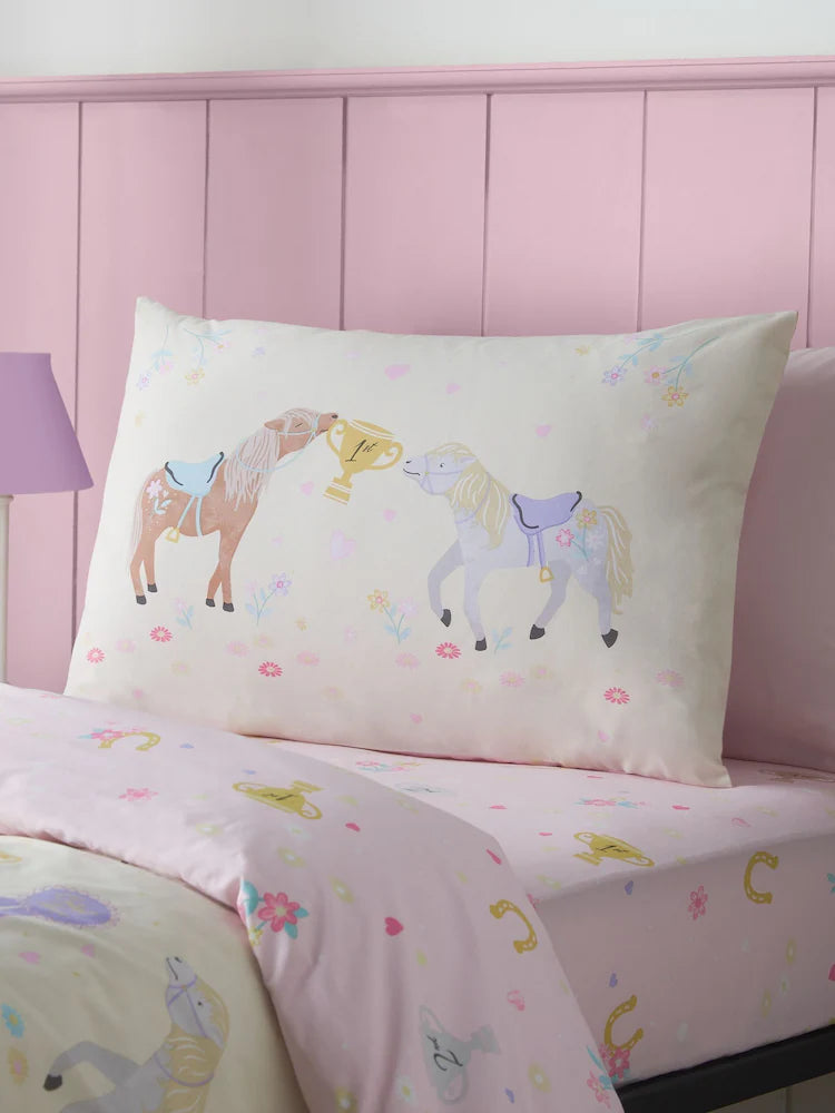 Catherine Lansfield Happy Horse Duvet Set | Cream