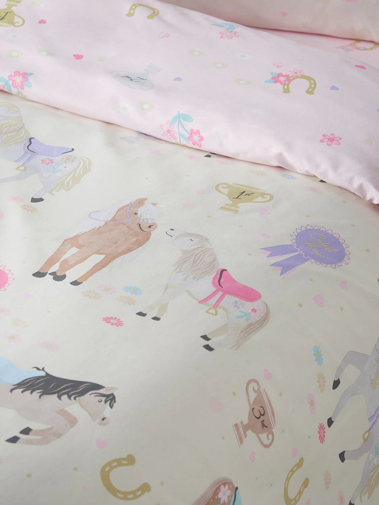 Catherine Lansfield Happy Horse Duvet Set | Cream
