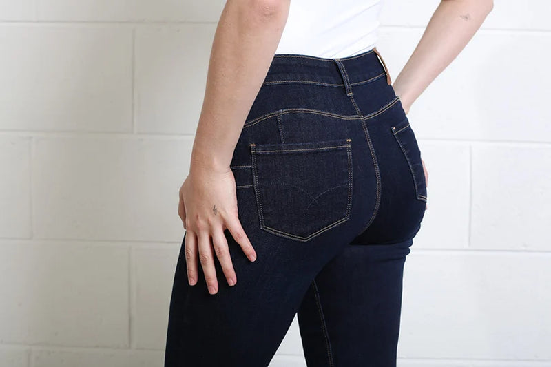 Rant & Rave Helen Straight Cut Jeans | Dark Wash RR44-Q12