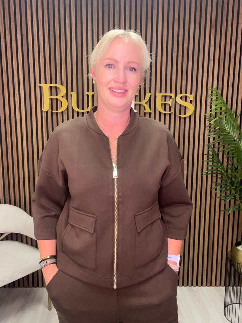 Sunday Zip-Up Bomber Jacket | Coffee 6309 6577