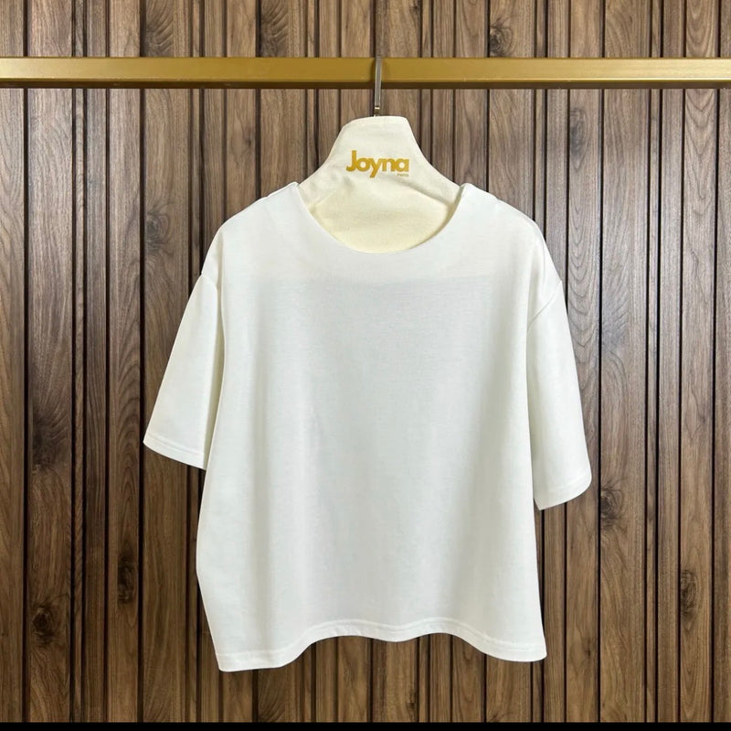 Joyna Oversized Tee Shirt | White 57146
