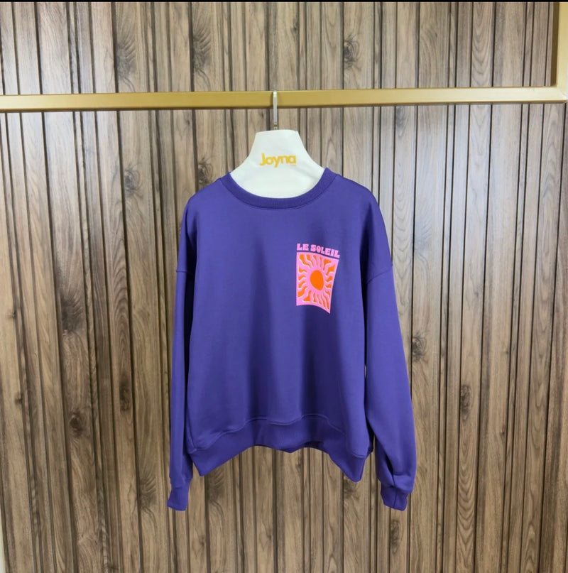 Joyna Back Print Sweat | Royal Blue 45384