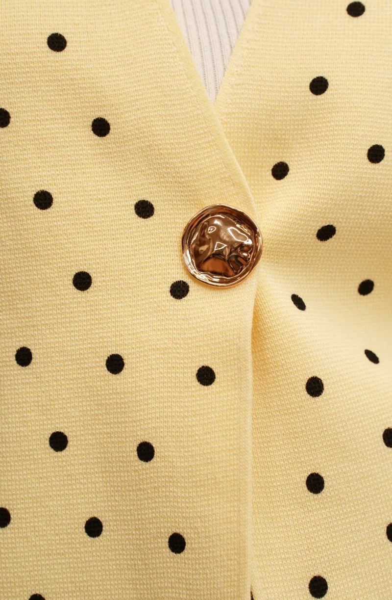 Jubylee Polka Dot Carigan | Yellow GIL013