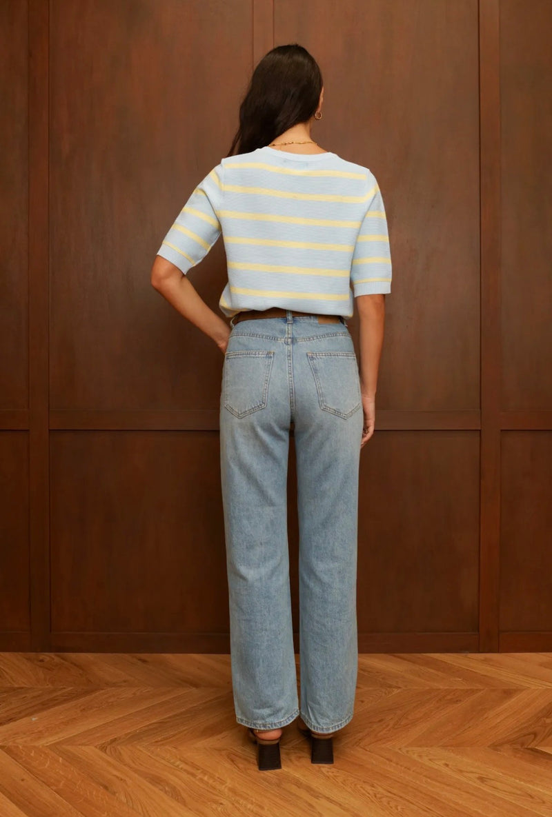 Jubylee Rayure SS Kint Top | Blue Stripe B6325