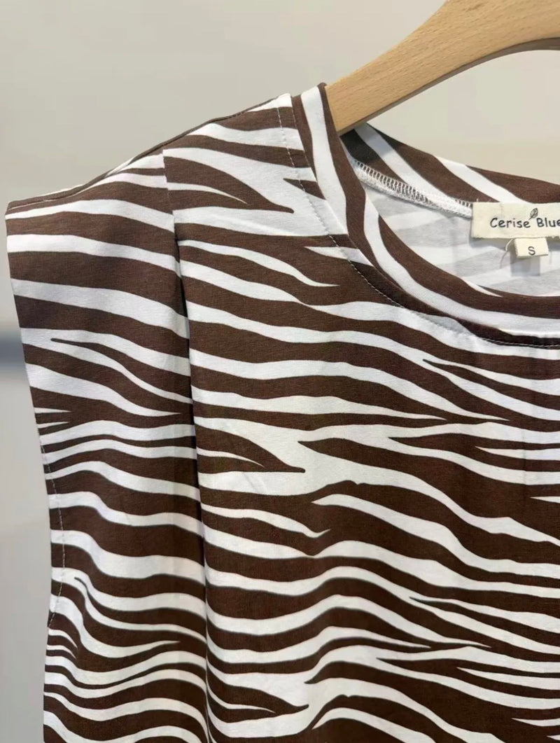 Cerise Blue Freya Tee Shirt | Brown T2765-1