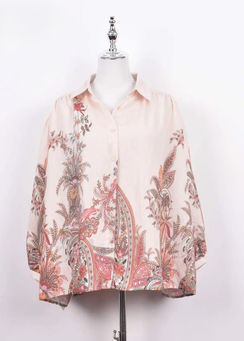 JS Millenium Cecilia Paisley Print Blouse | Beige CH5531