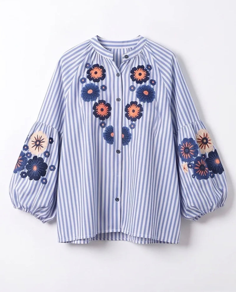 JS Millenium Delilah Blouse | Blue CH5532
