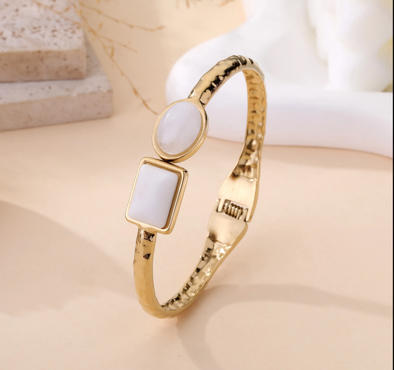 Lovelika Dual Stone Bangle | White L08-2098