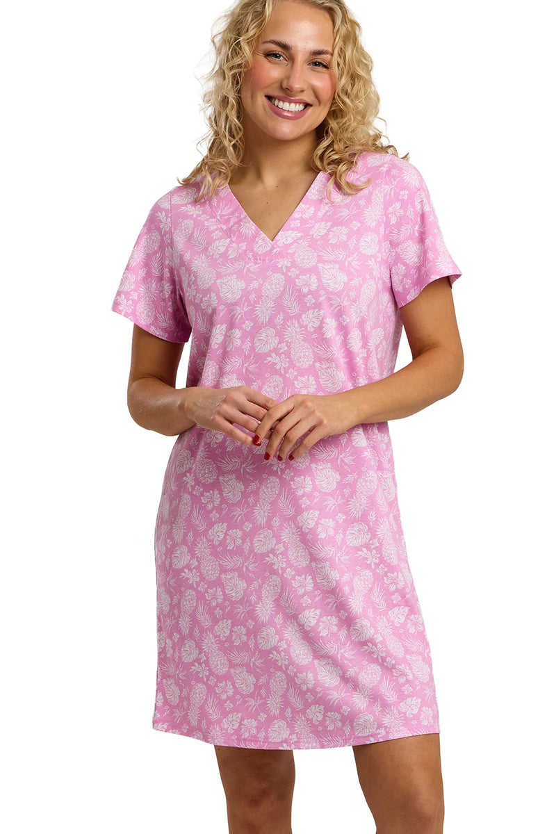 Indigo Sky Pineapple Jersey Nightshirt | Pink IN47519