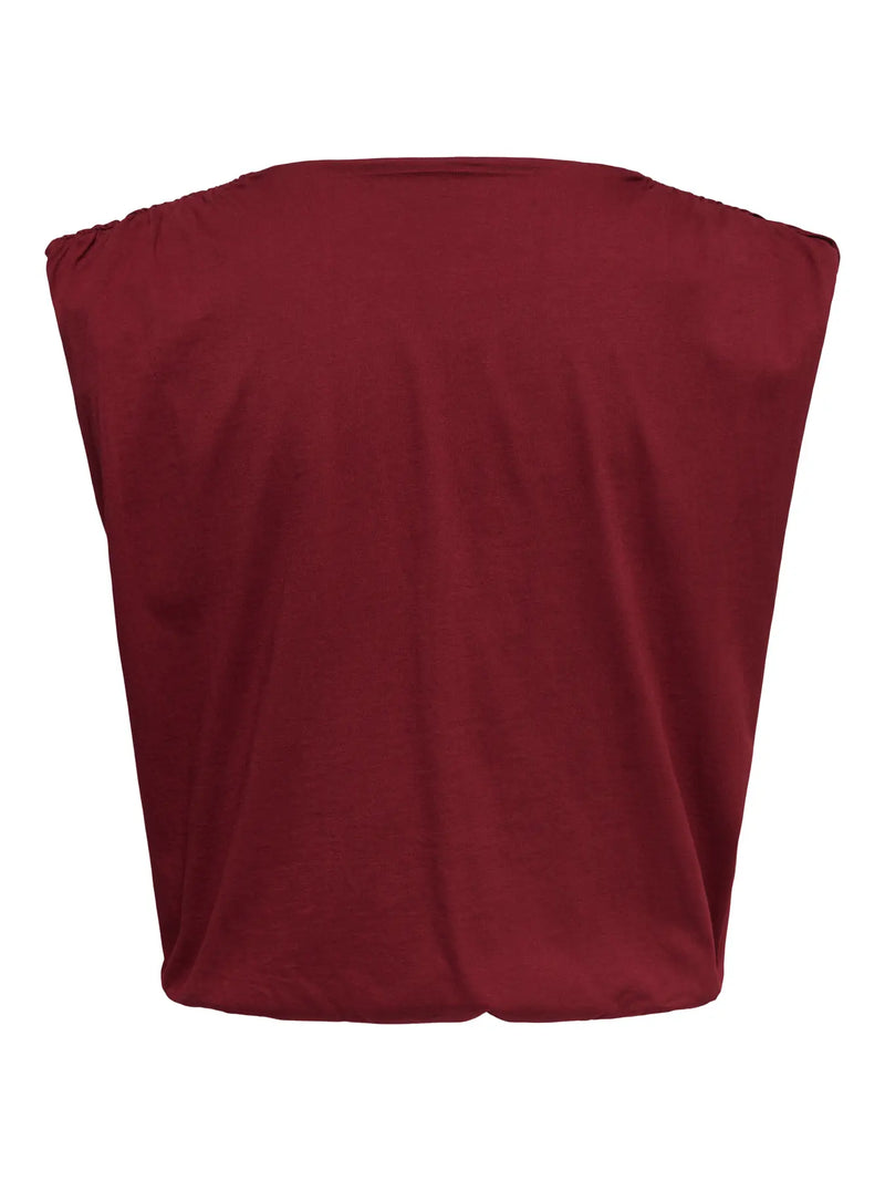 JDY Mara S/L Bubble Top | Rhubarb