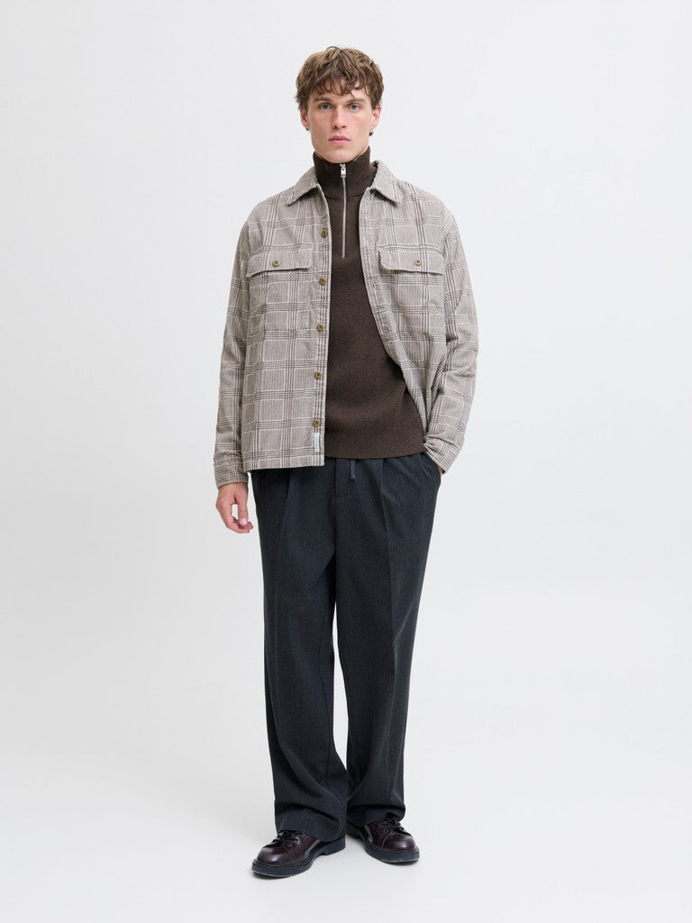 Jack & Jones Milano Stitch Half-Zip Knitted Pullover | Brown
