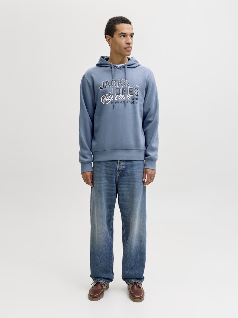 Jack & Jones Logo  Sweat Hoodie  | Blue