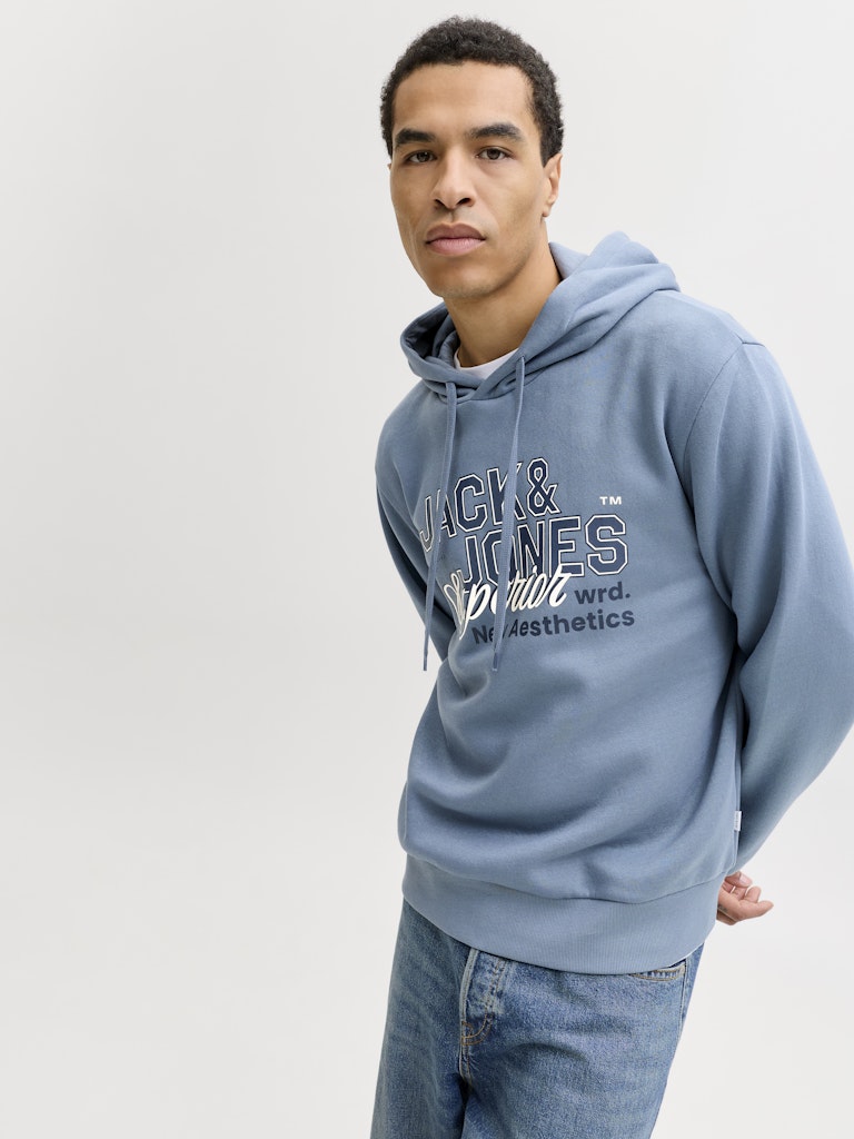 Jack & Jones Logo  Sweat Hoodie  | Blue