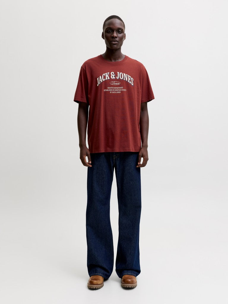Jack & Jones Denver Logo Tee SS O-Neck | Brick