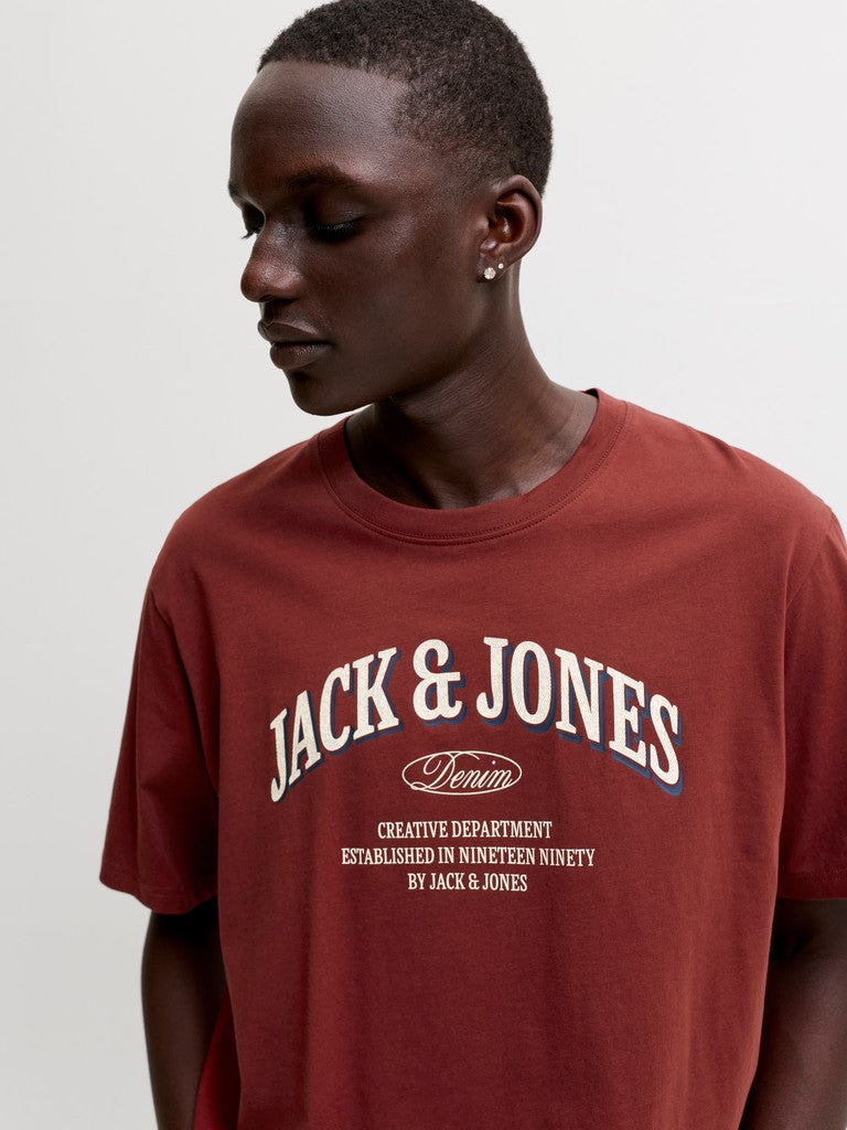 Jack & Jones Denver Logo Tee SS O-Neck | Brick