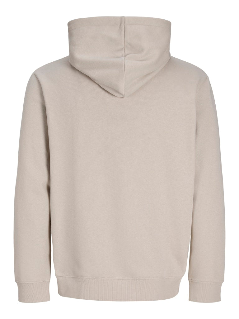 Jack & Jones Denim logo hoodie in moonbeam - back view on model