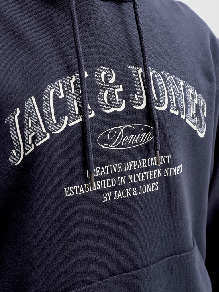 Jack & Jones Denver Logo Sweat Hood | Navy