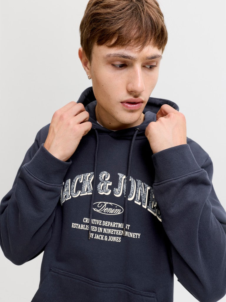 Jack & Jones Denver Logo Sweat Hood | Navy